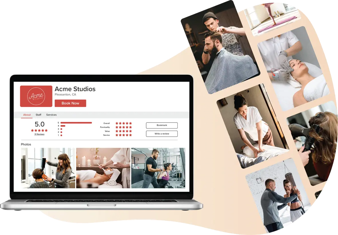 appointment calendar for salons and barbershops on computer and mobile device