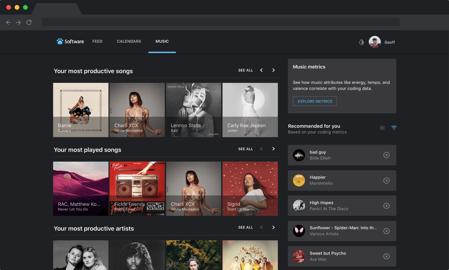 Music Time web app