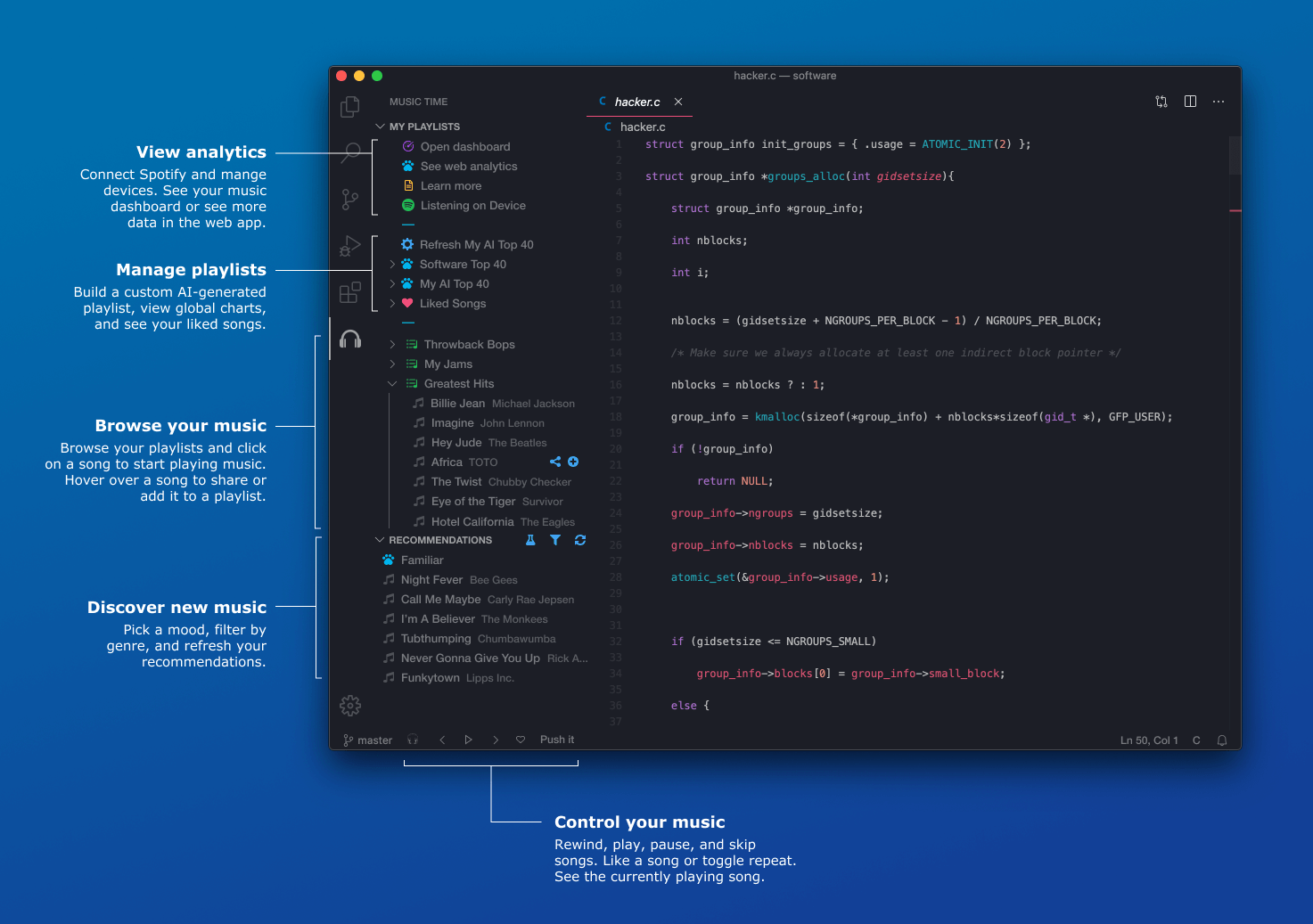 Music Time Spotify VS Code integration