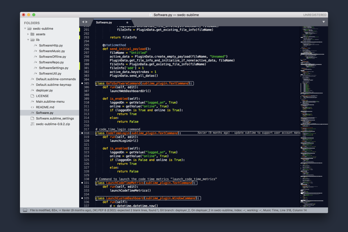 Sublime Text Git Blame annotation using GitGutter 