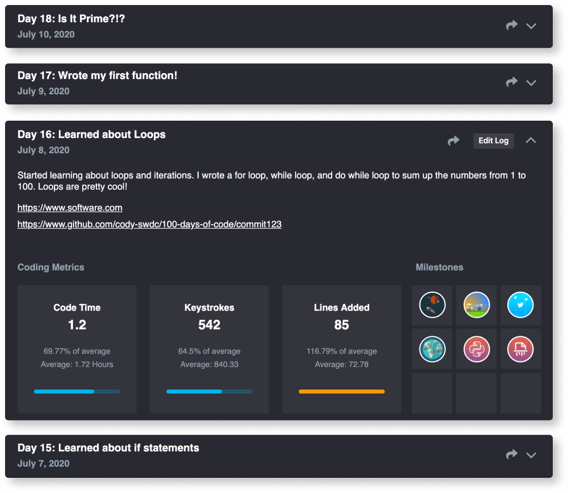 100 Days of Code logs