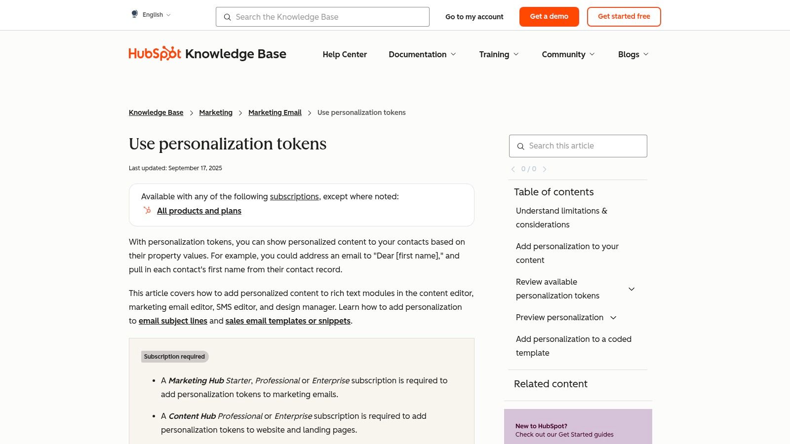 HubSpot – Personalization in Marketing Hub and Content Hub (CMS)