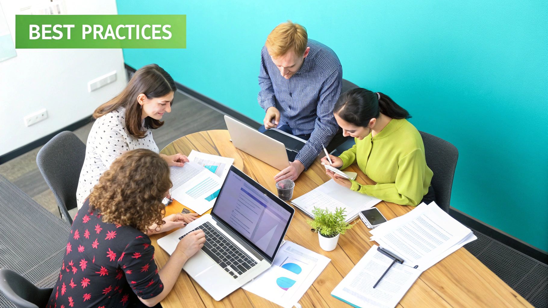 An image showing a modern corporate intranet built on SharePoint, with team sites, document libraries, and news feeds.