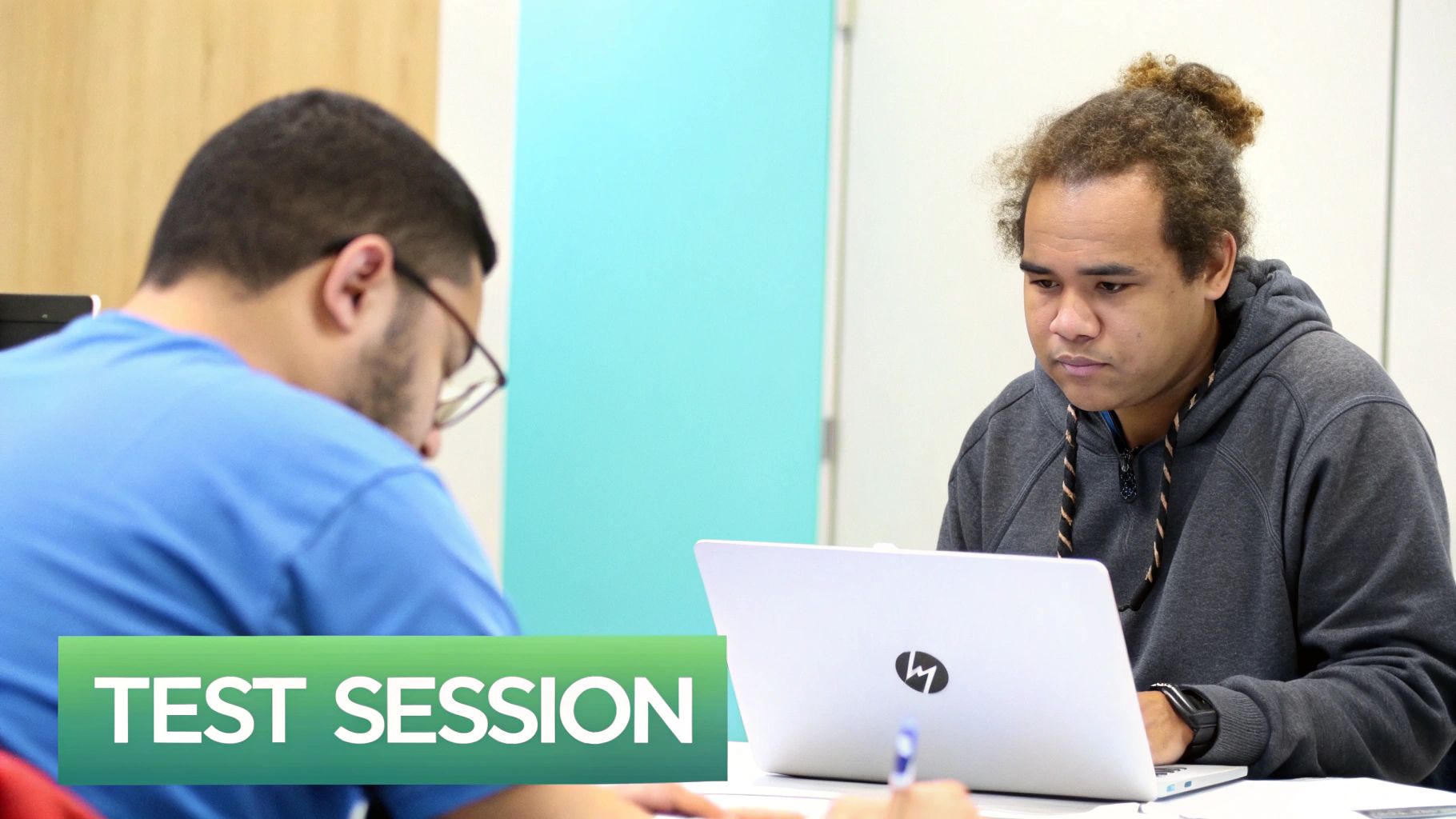 Facilitator guiding a usability test session
