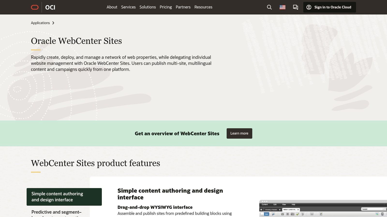 Oracle Content Management and WebCenter (OCI)