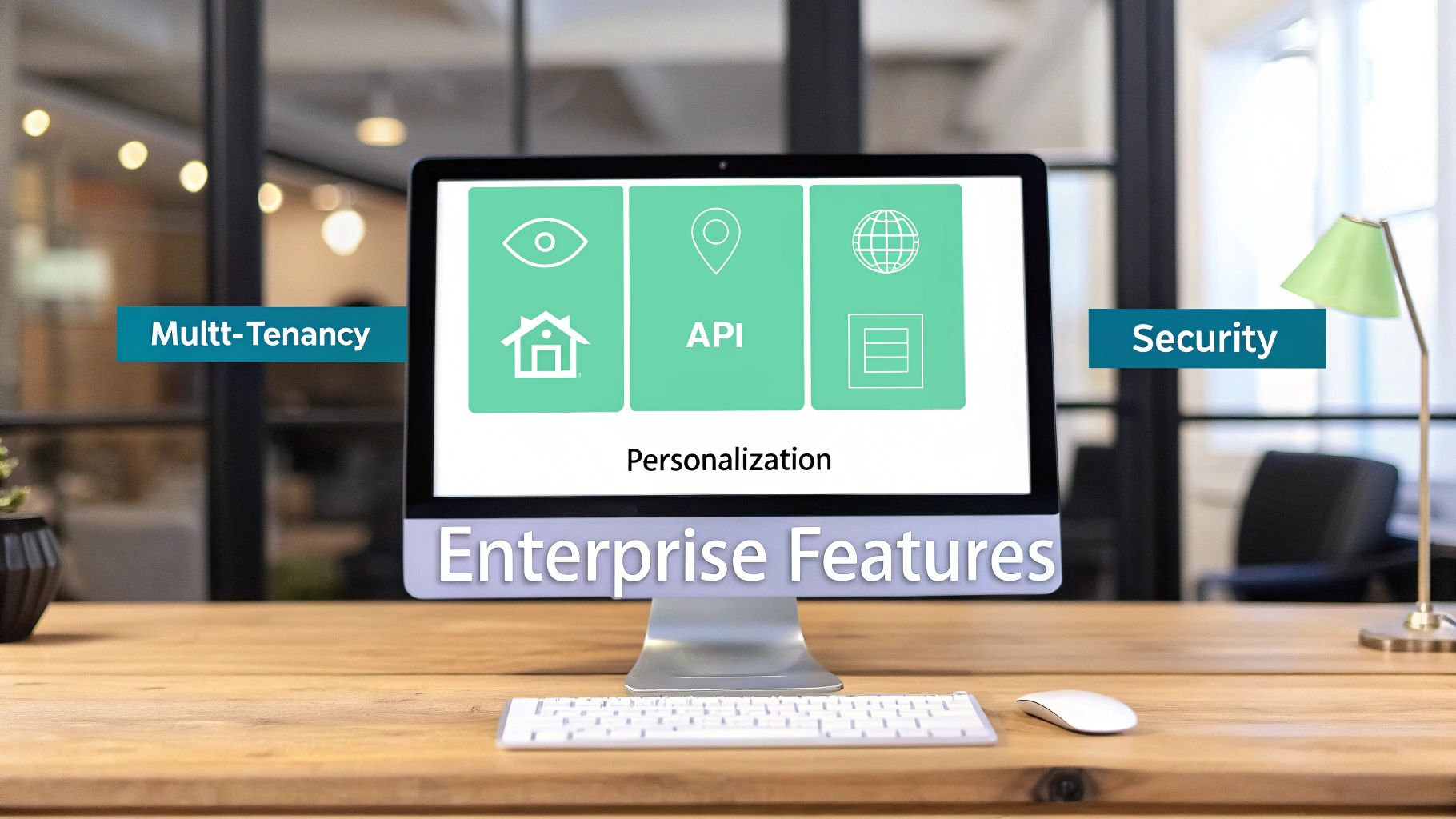A diagram showing interconnected features of a modern CMS for SaaS platforms.
