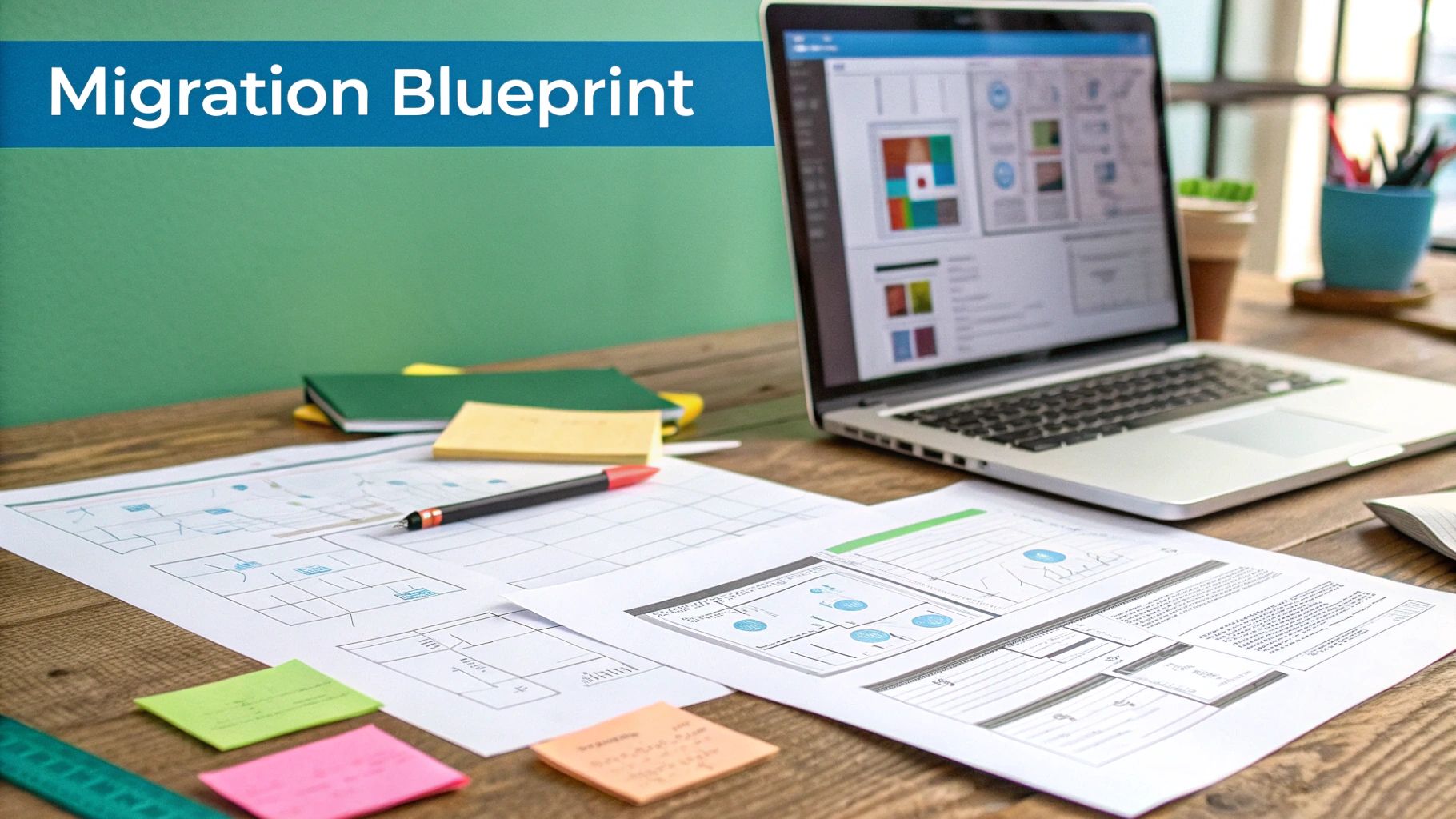 Teams discussing migration with dashboards