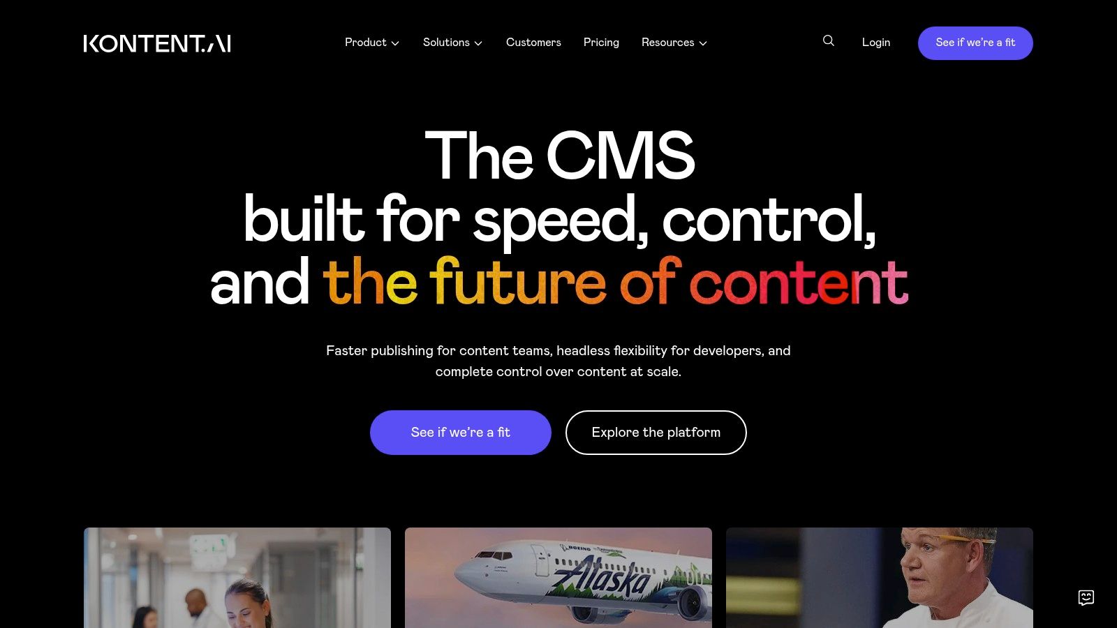 Kontent.ai's interface showcasing its clean homepage and navigation.