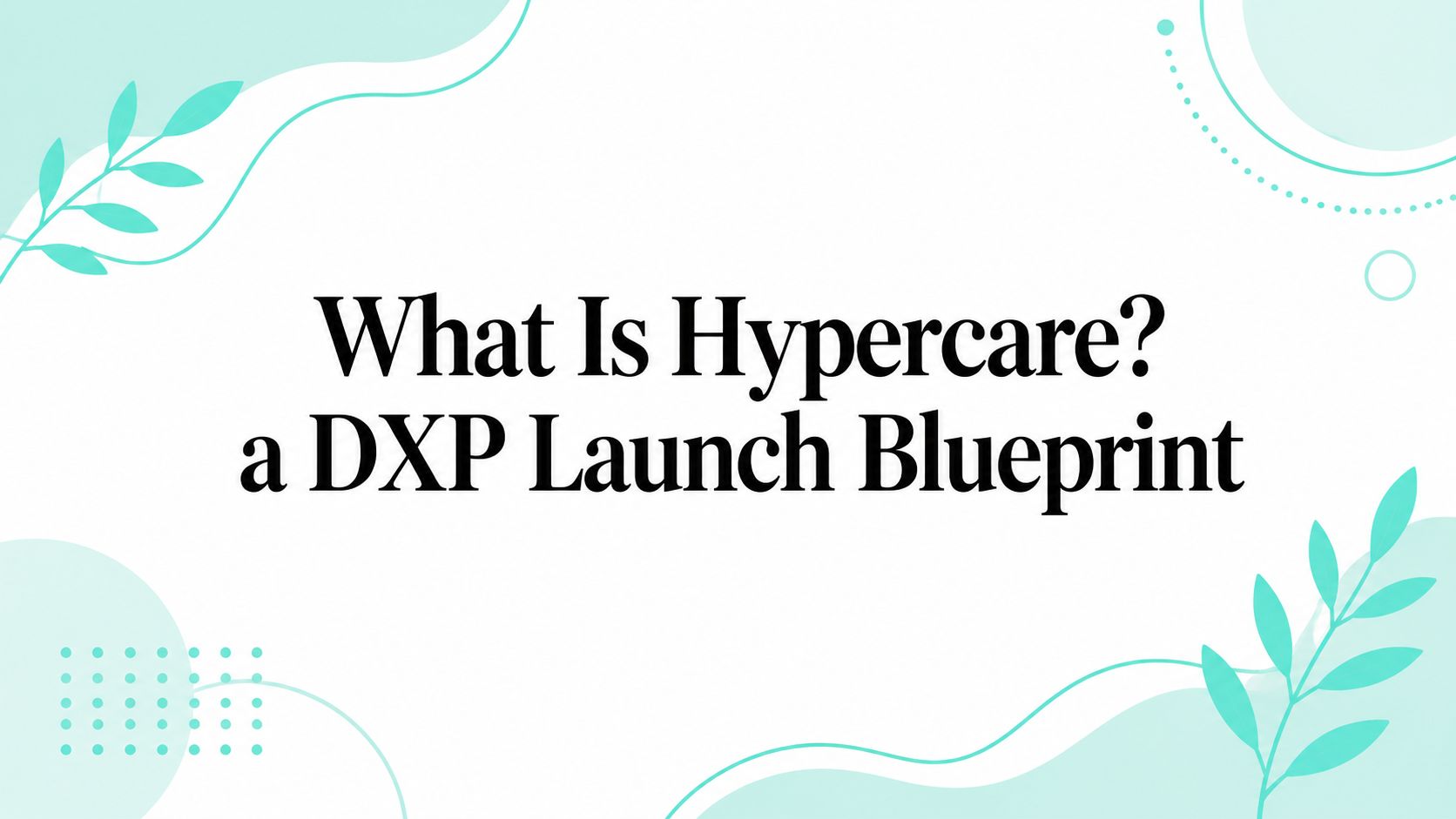 What Is Hypercare? a DXP Launch Blueprint