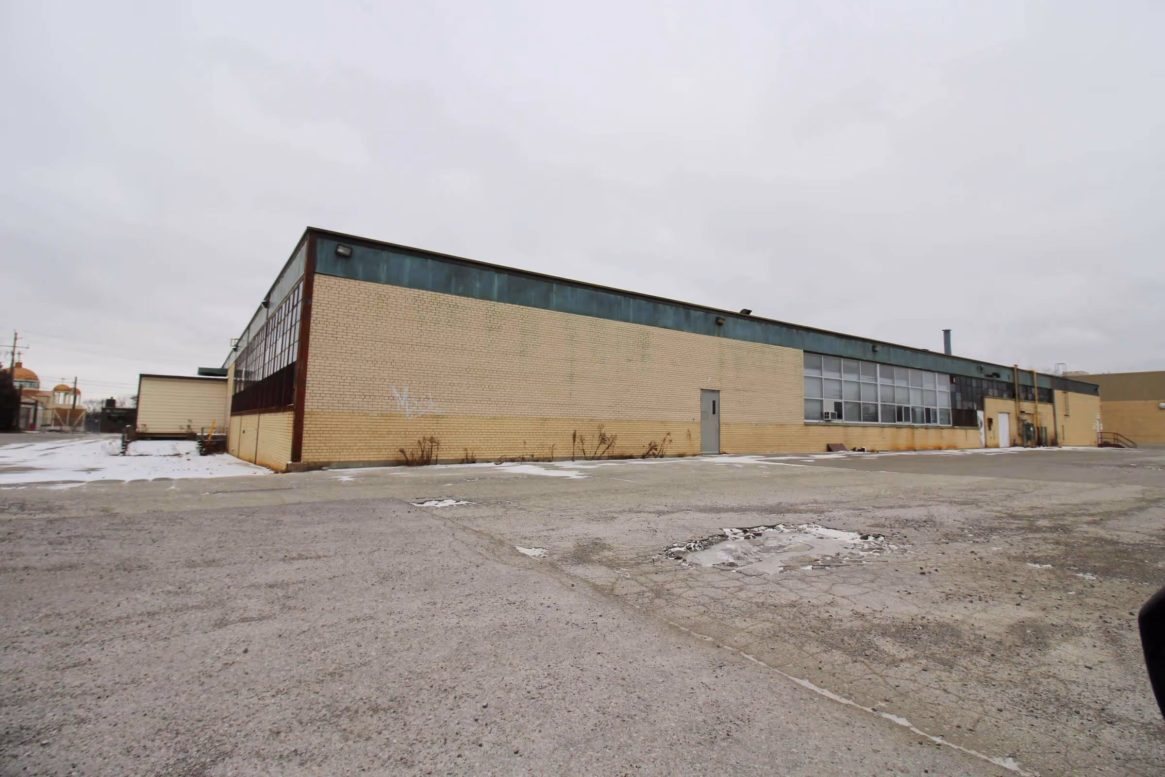 of the side profile of the commercial building.