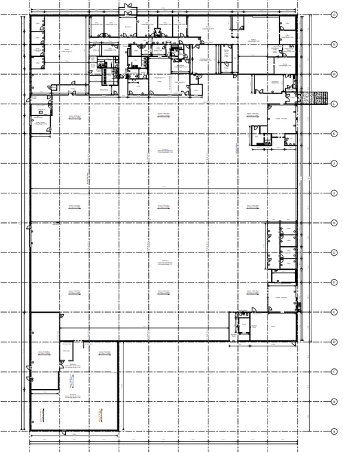 An example of an industrial as built floor plan.