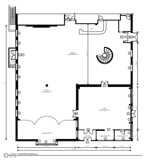 An example of a commercial as built floor plan.