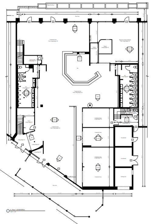An example of a commercial as built floor plan.