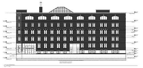 of an existing floor plan to a large industrial building.