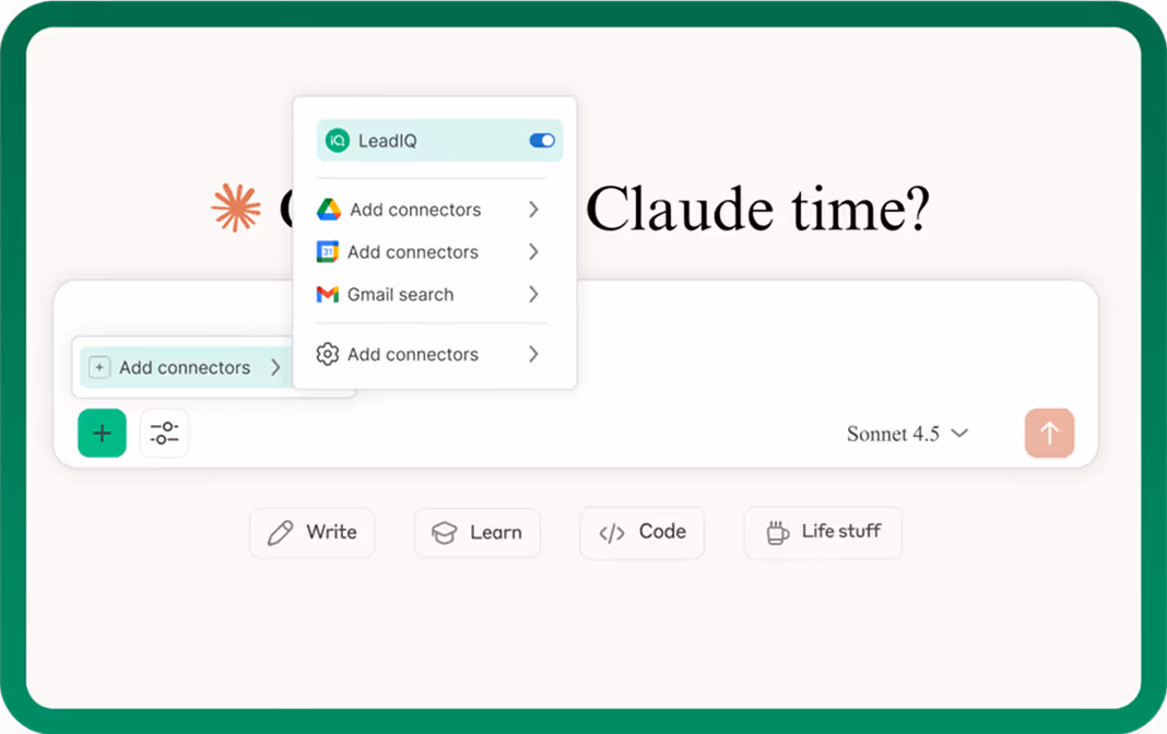 Step showing how to enable LeadIQ in your chats.