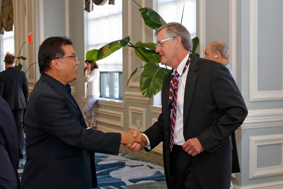 two person Greeting in an event