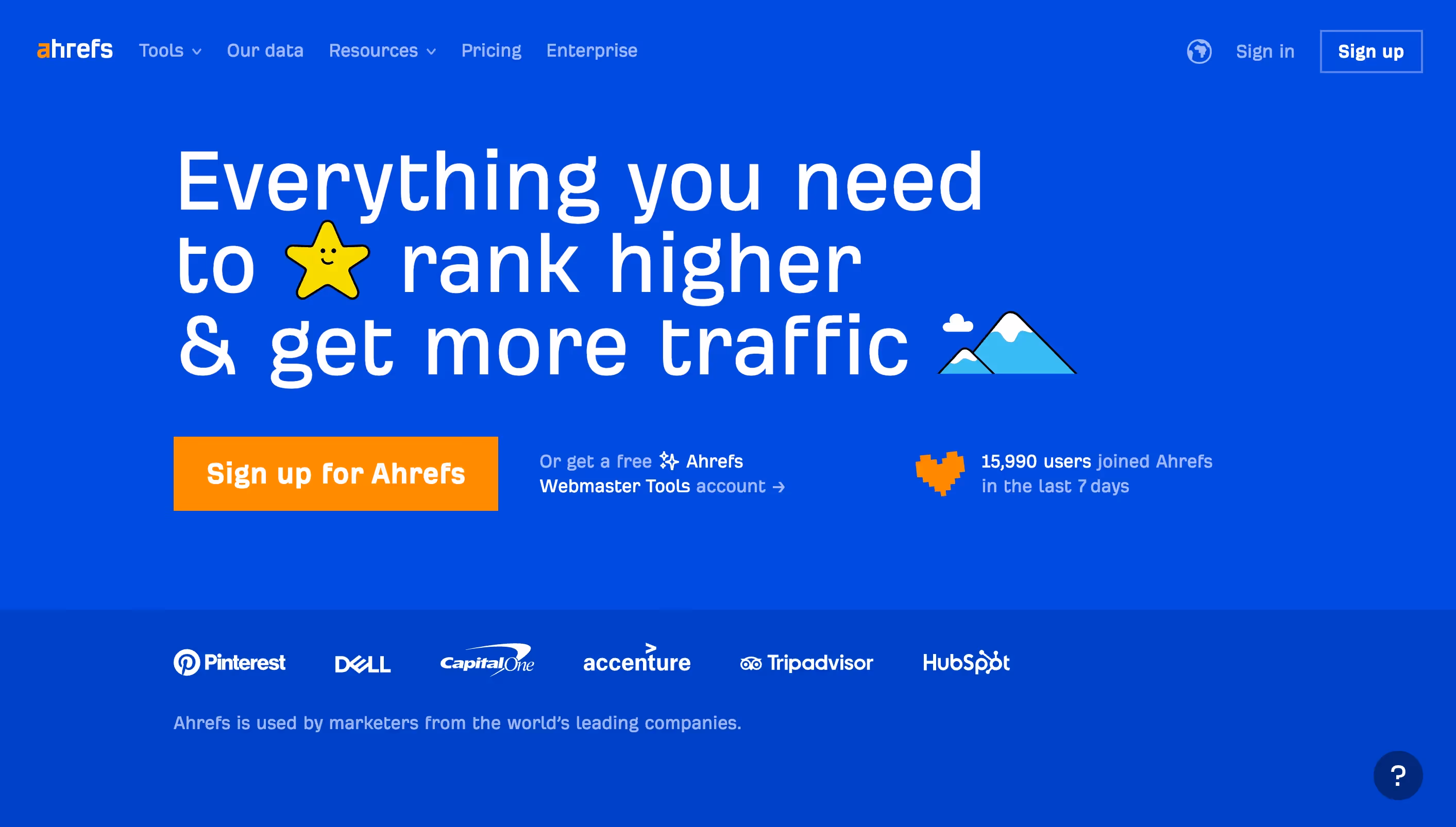 Product Marketing Software Ahrefs Homepage