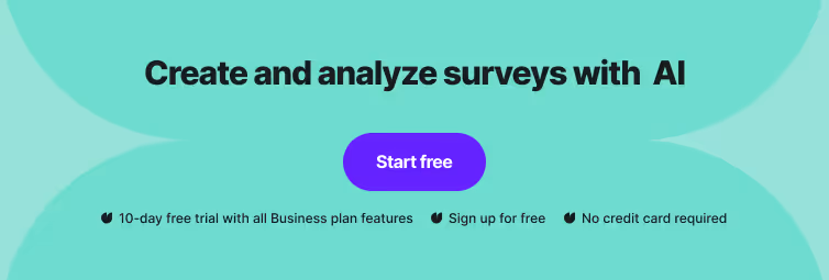 A banner that promotes creating and analyzing surveys with Survicate's AI features