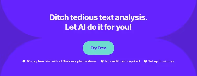 A banner that promotes Survicate's AI text analysis