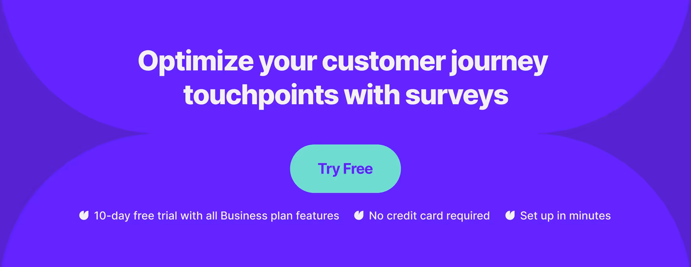 A banner that encourages to optimize your customer journey touchpoints with online surveys