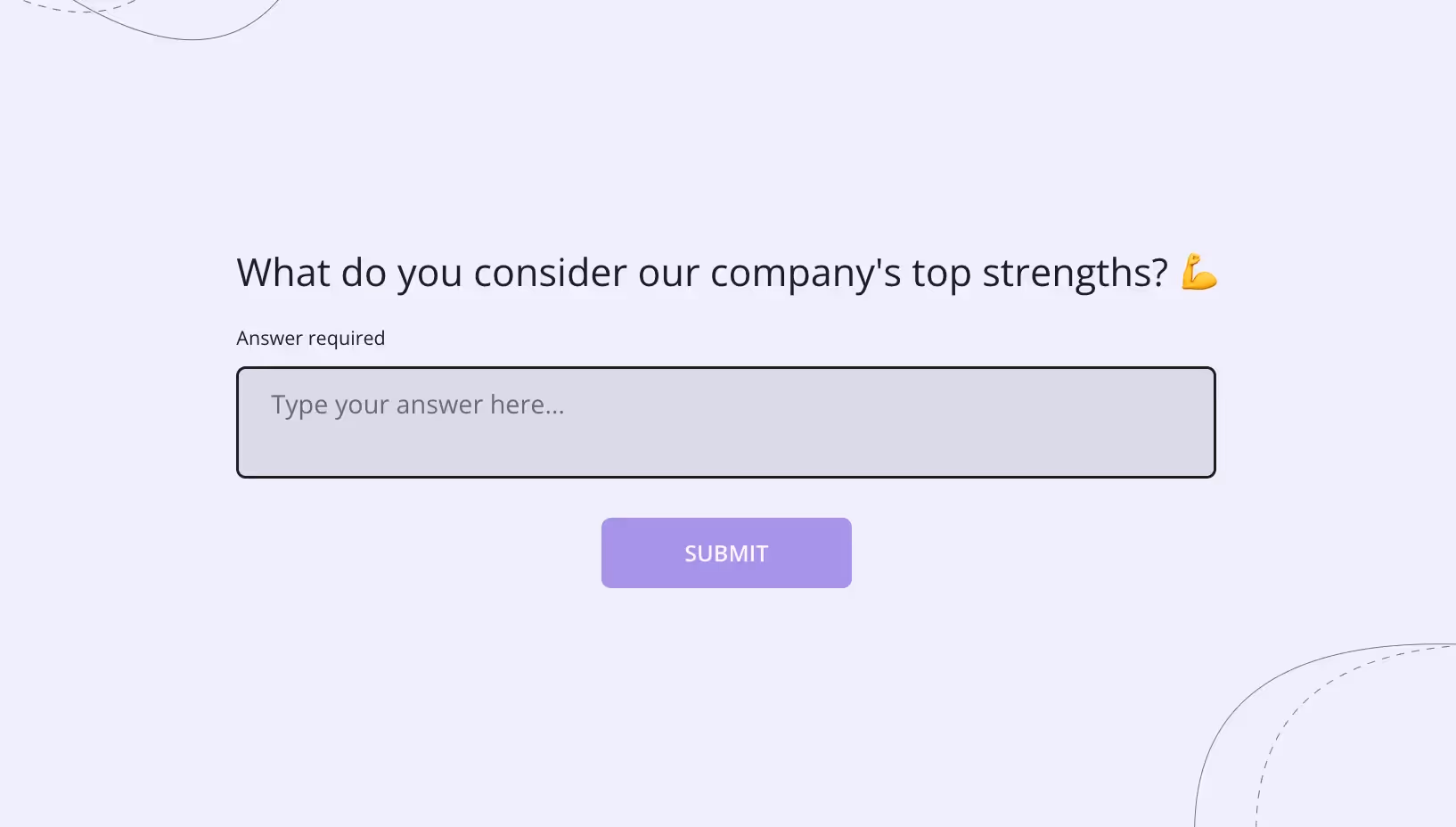 an example of a SWOT survey question