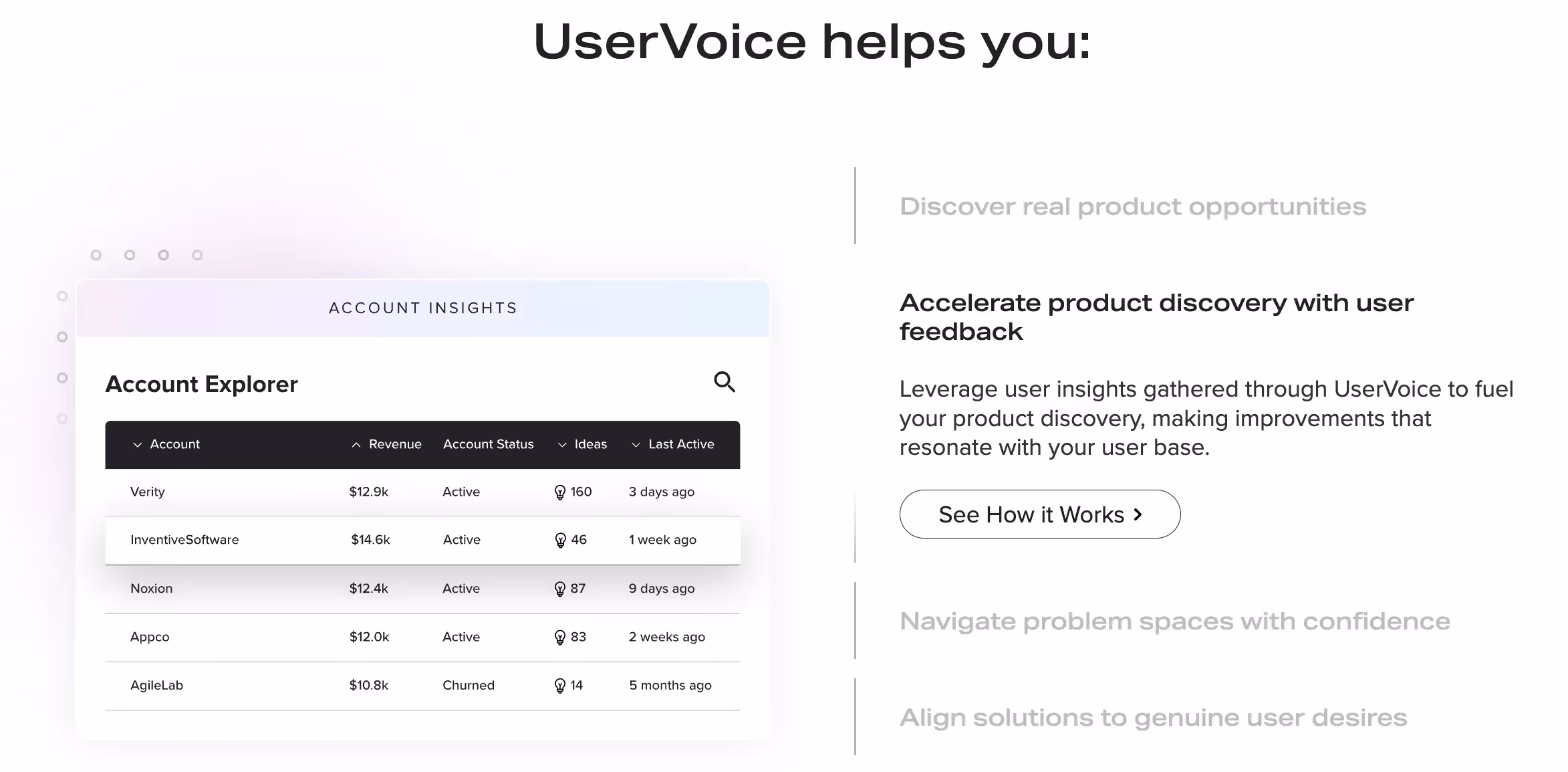 uservoice homepage