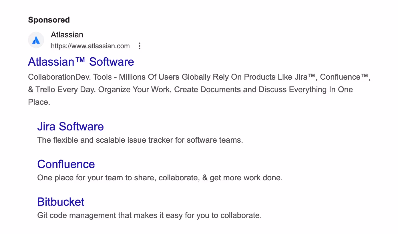 An example of paid ads