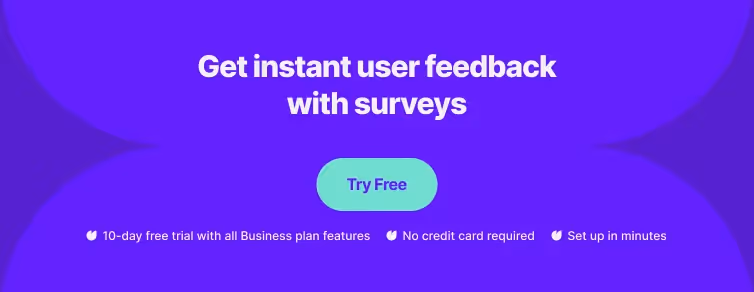 a banner promoting gathering user feedback with web surveys