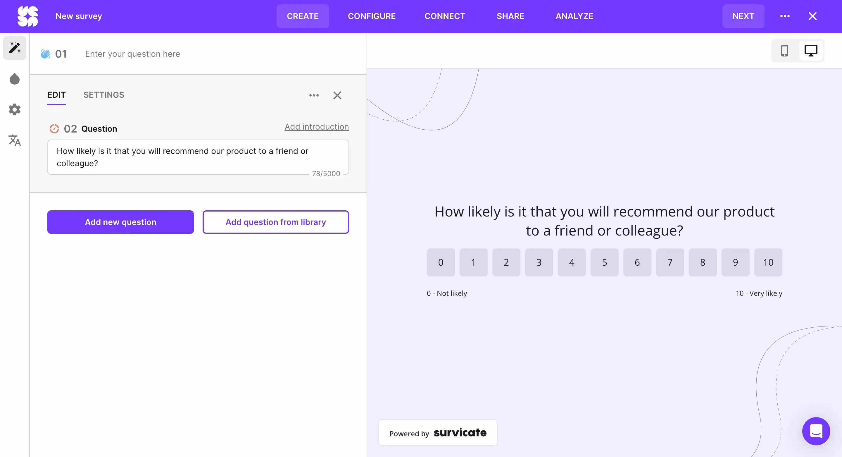 Survicate: one of the feedback management software tools