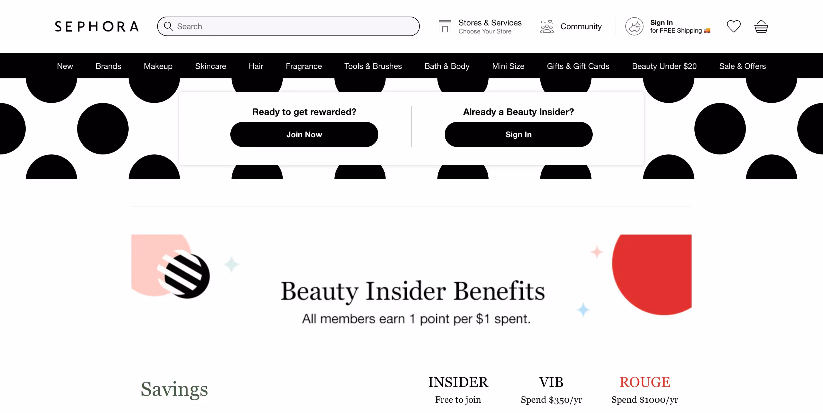 Sephora Beauty Insider website
