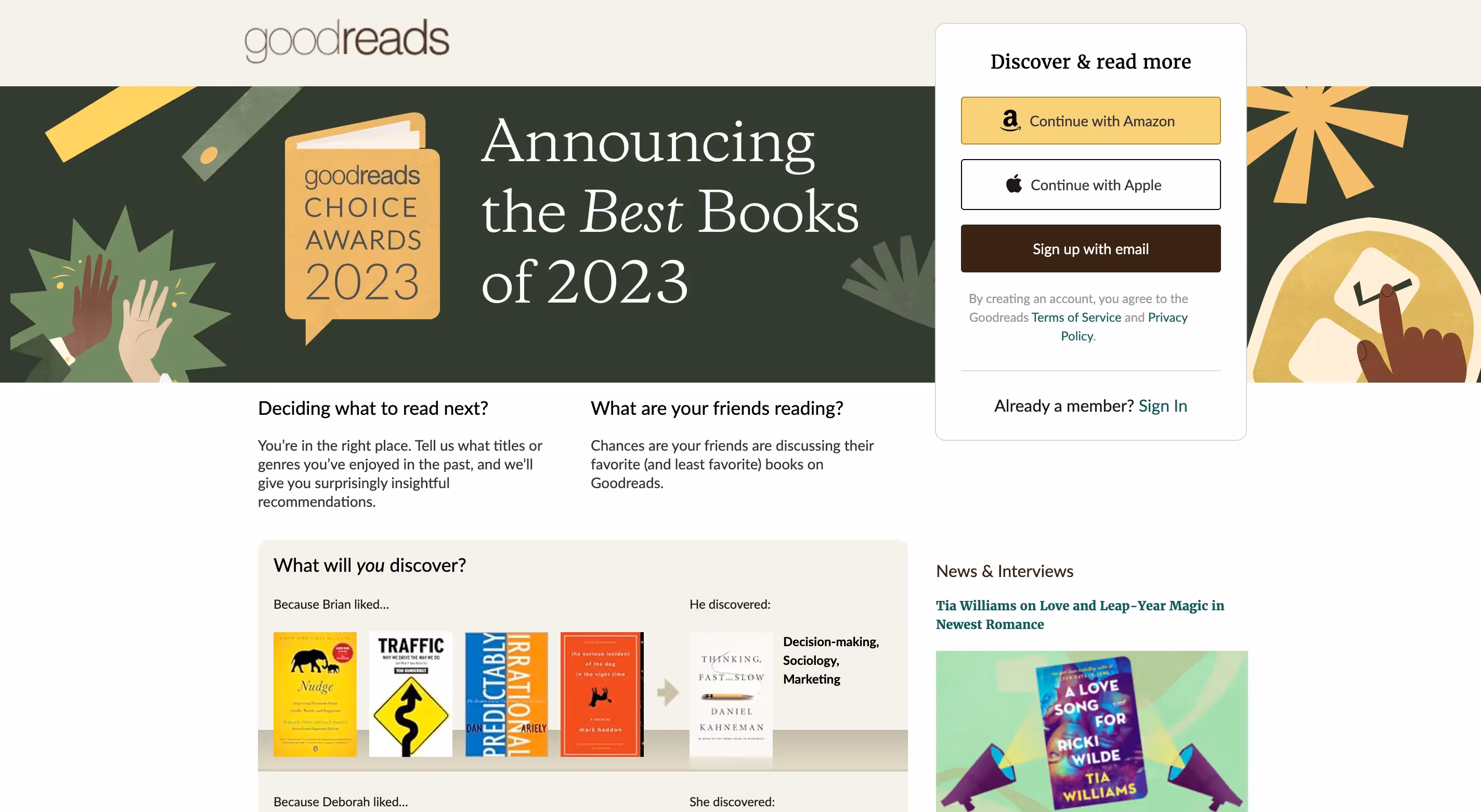 Goodreads website