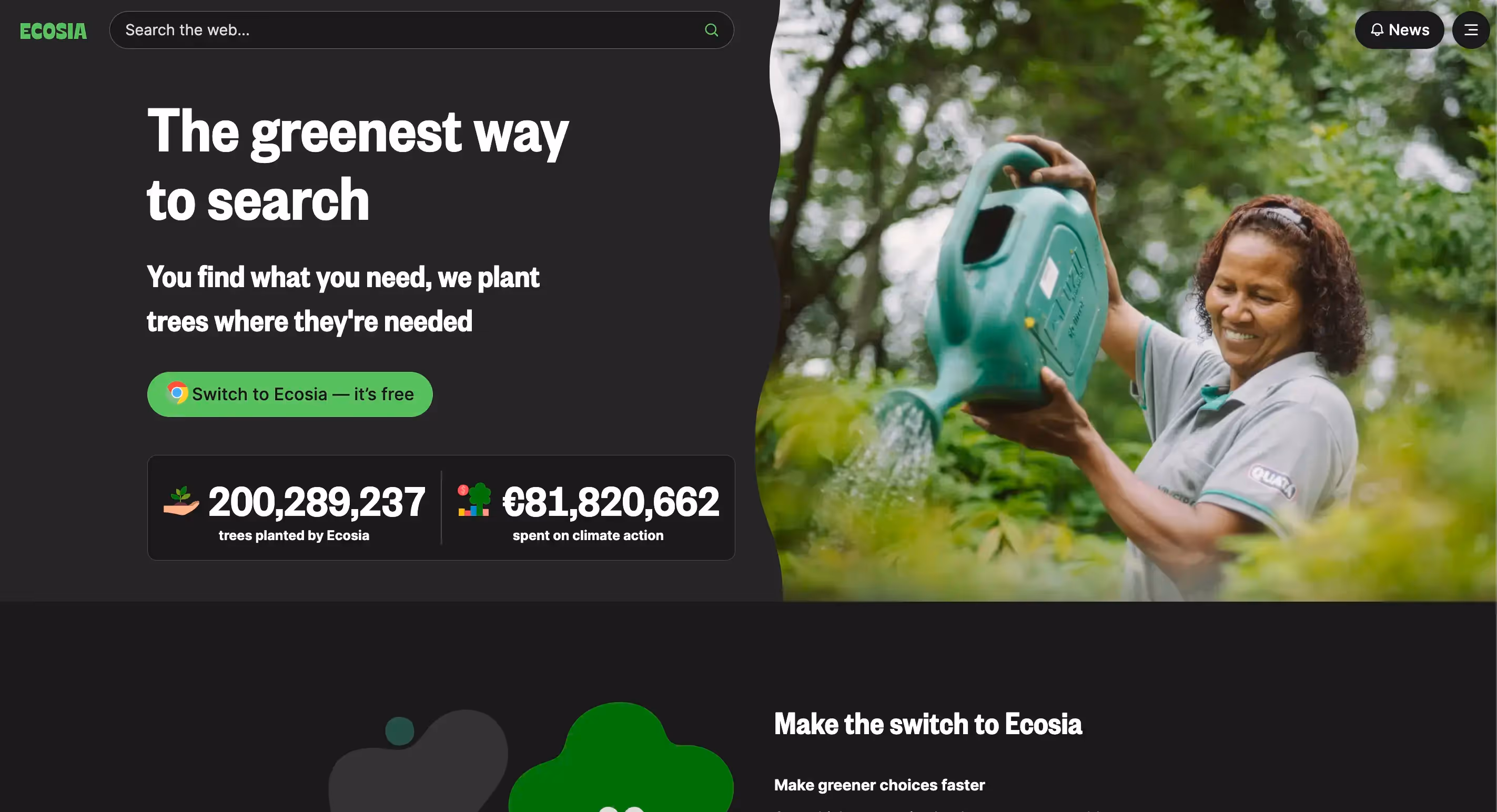 Ecosia website