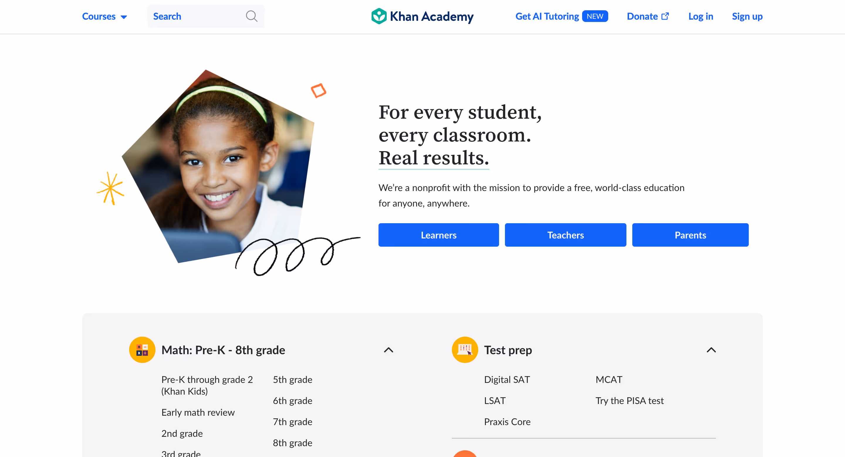 Khan Academy website