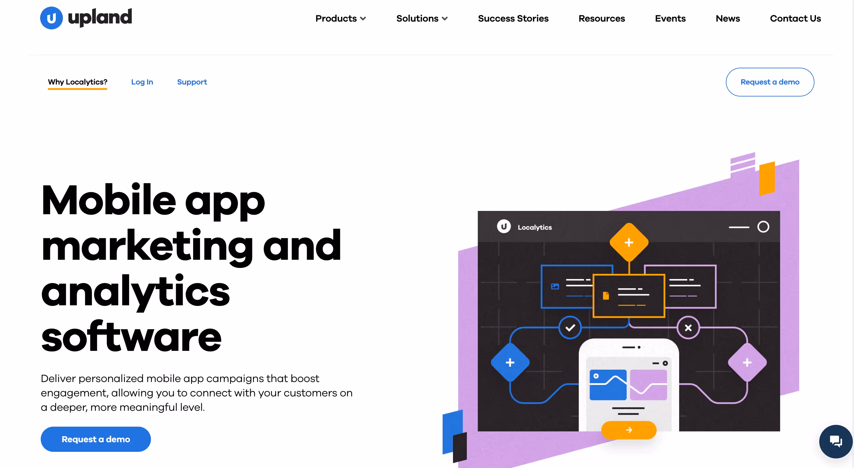 Website screenshot of Localytics, of the mobile analytics tools
