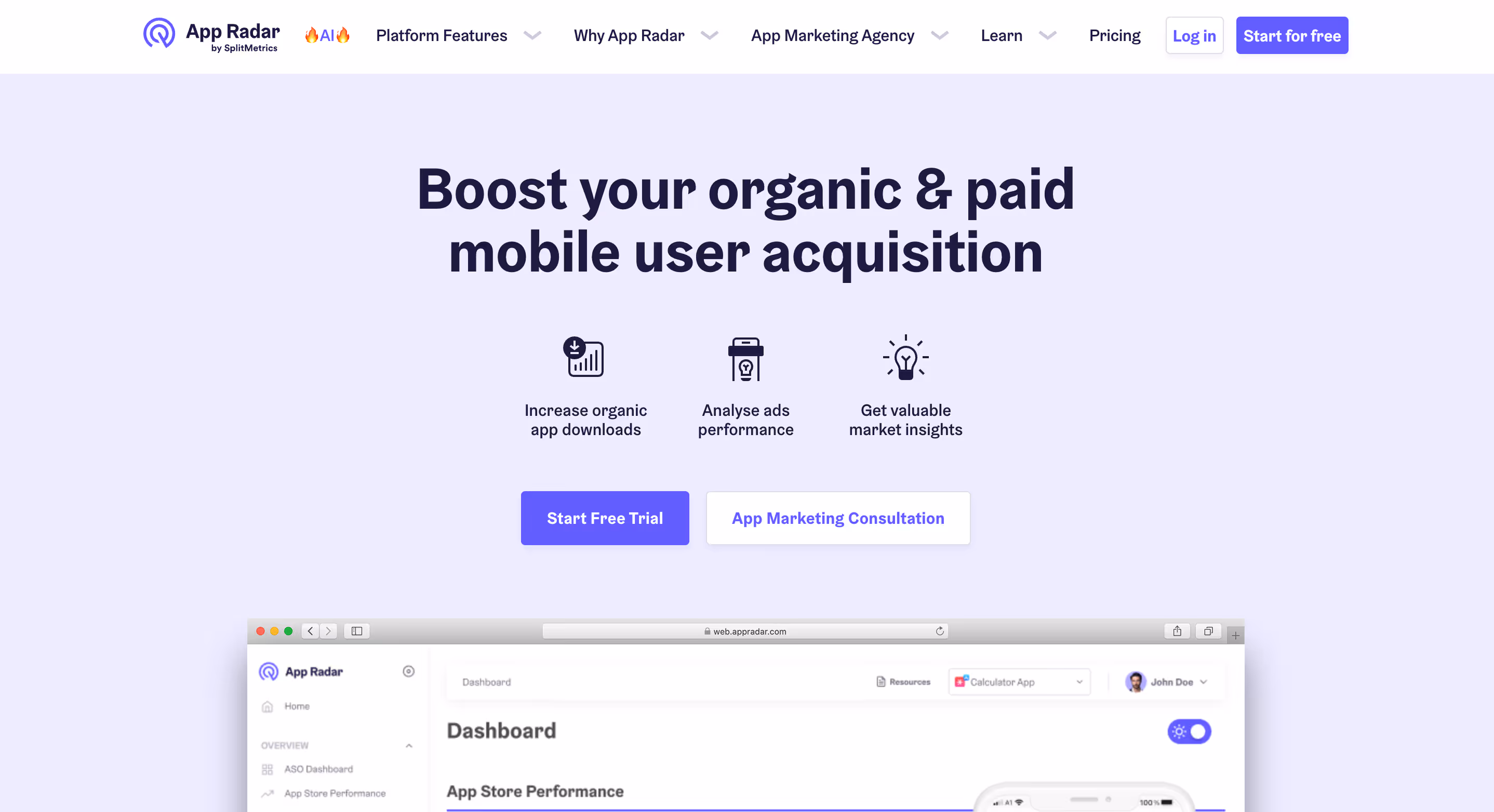 App name: App Radar, a tool to monitor ratings and reviews.