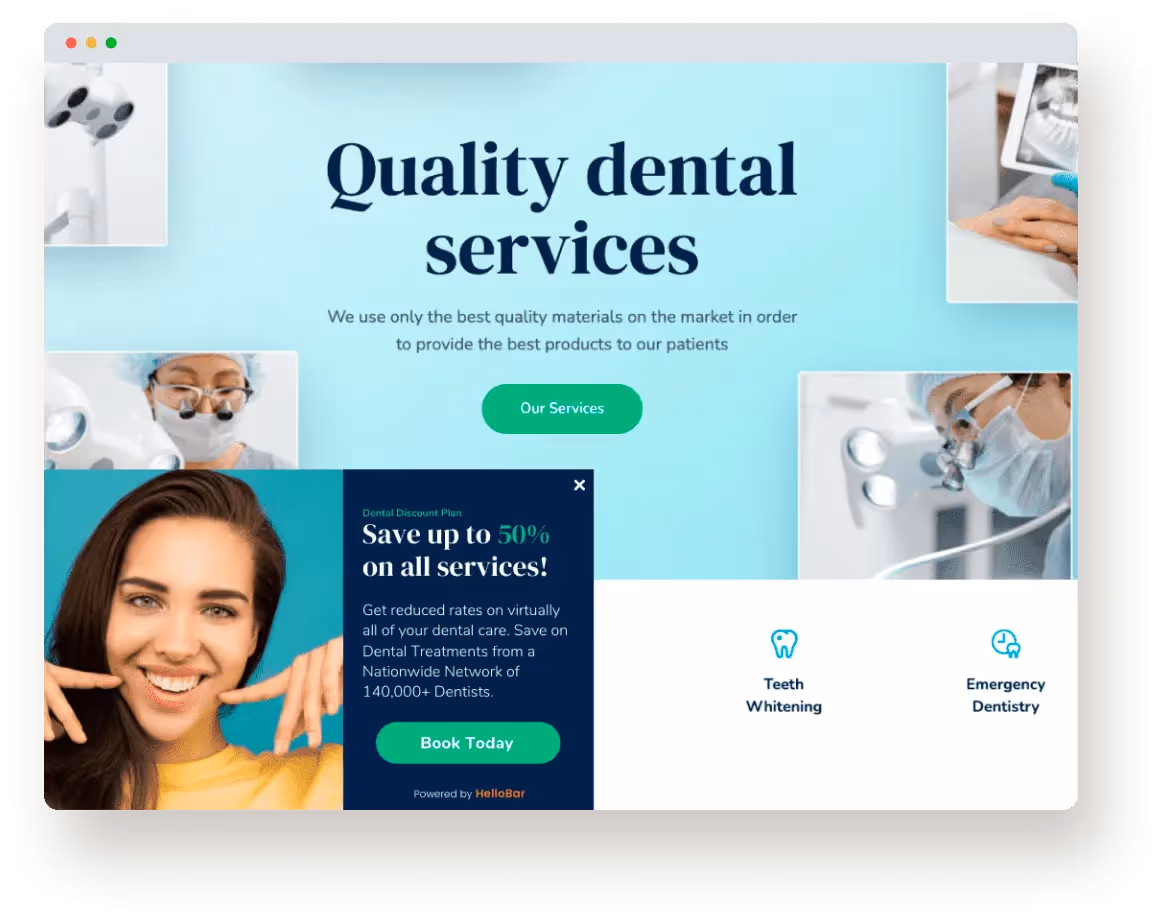 Lead generating tools - Hellobar