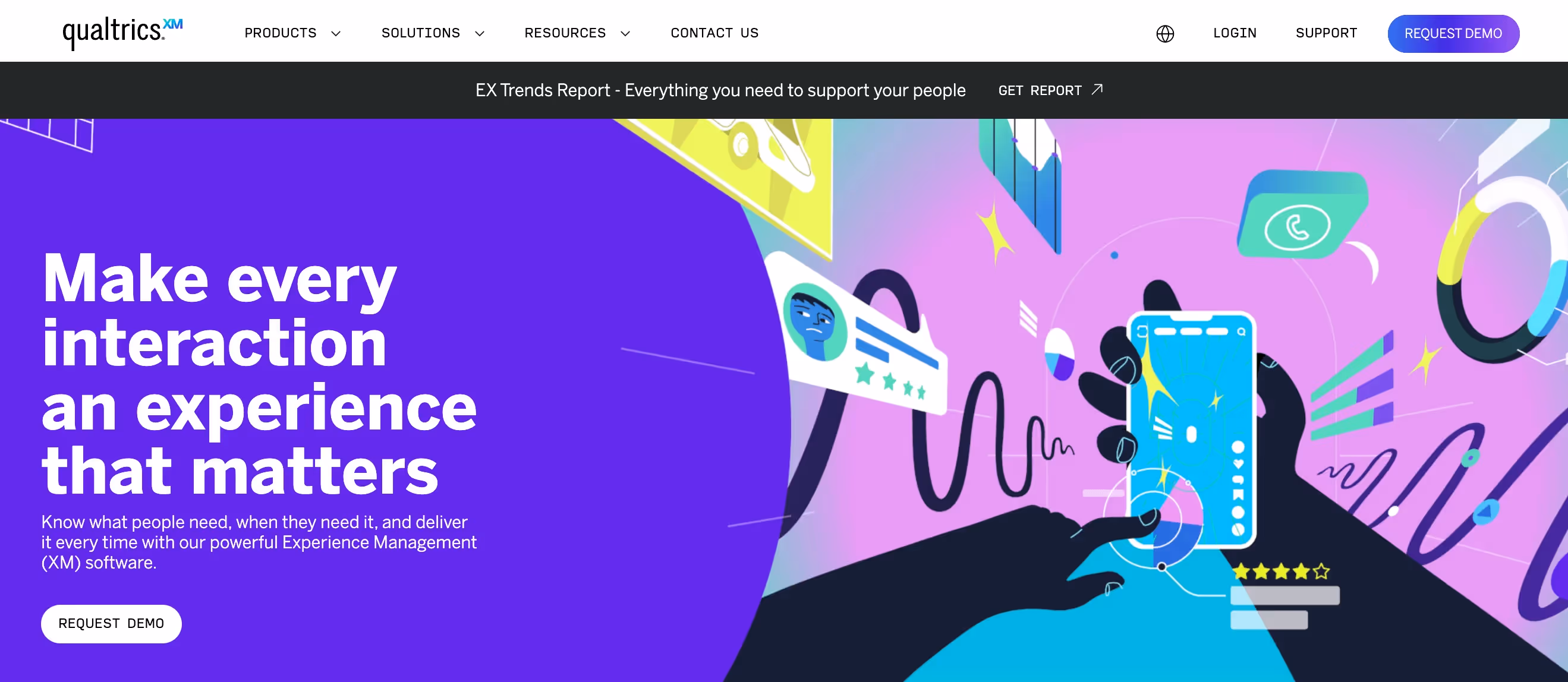 View of Qualtrics' website.