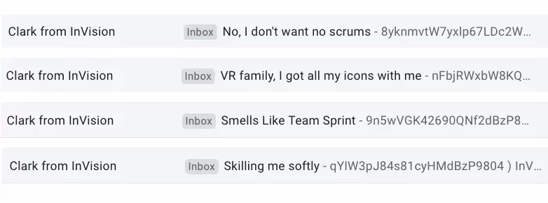 email sequence from invision