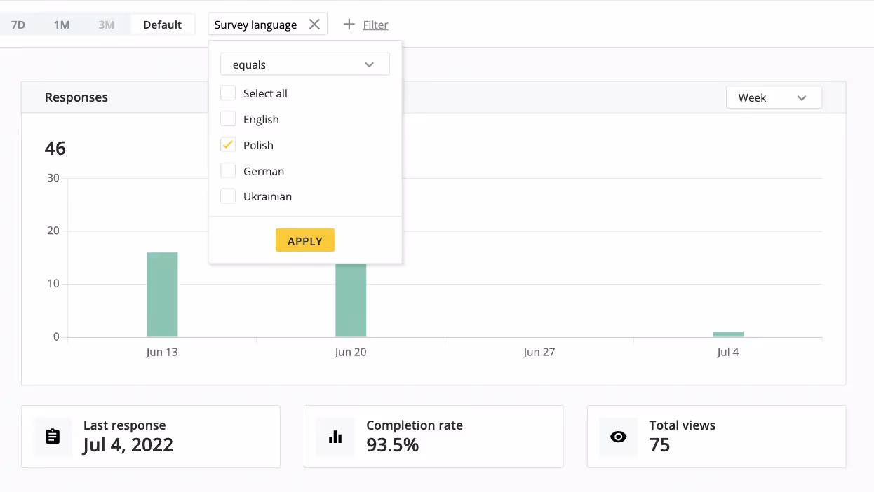 Survicate multilingual surveys analysis