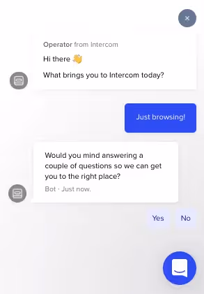 Surivcate survey inside Intercom chat