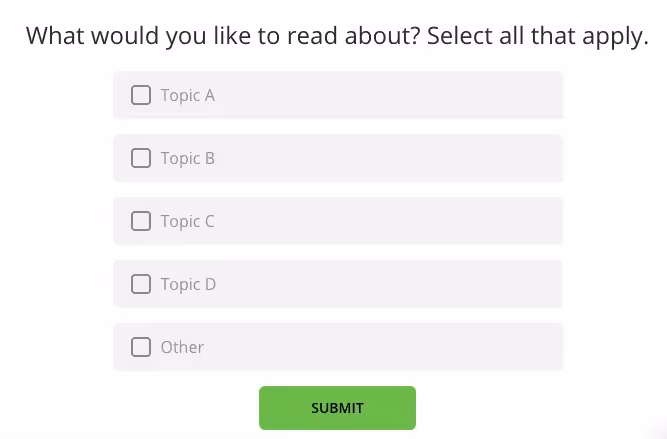 Multiple choice survey question in survicate