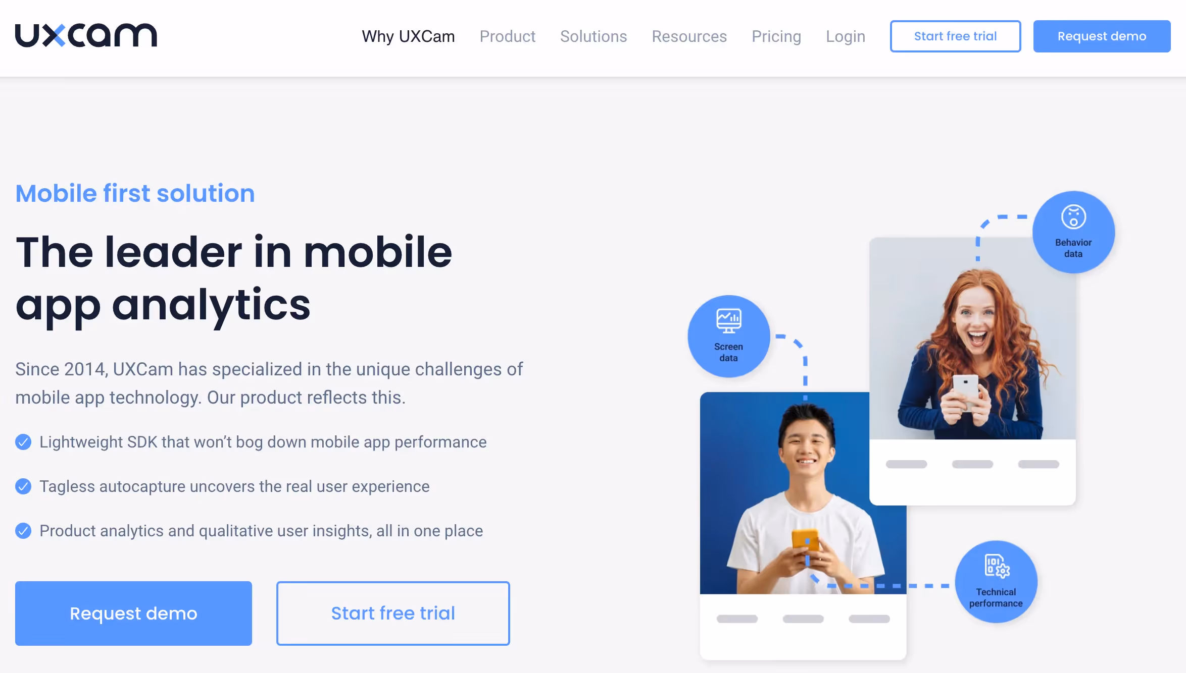 uxcam homepage