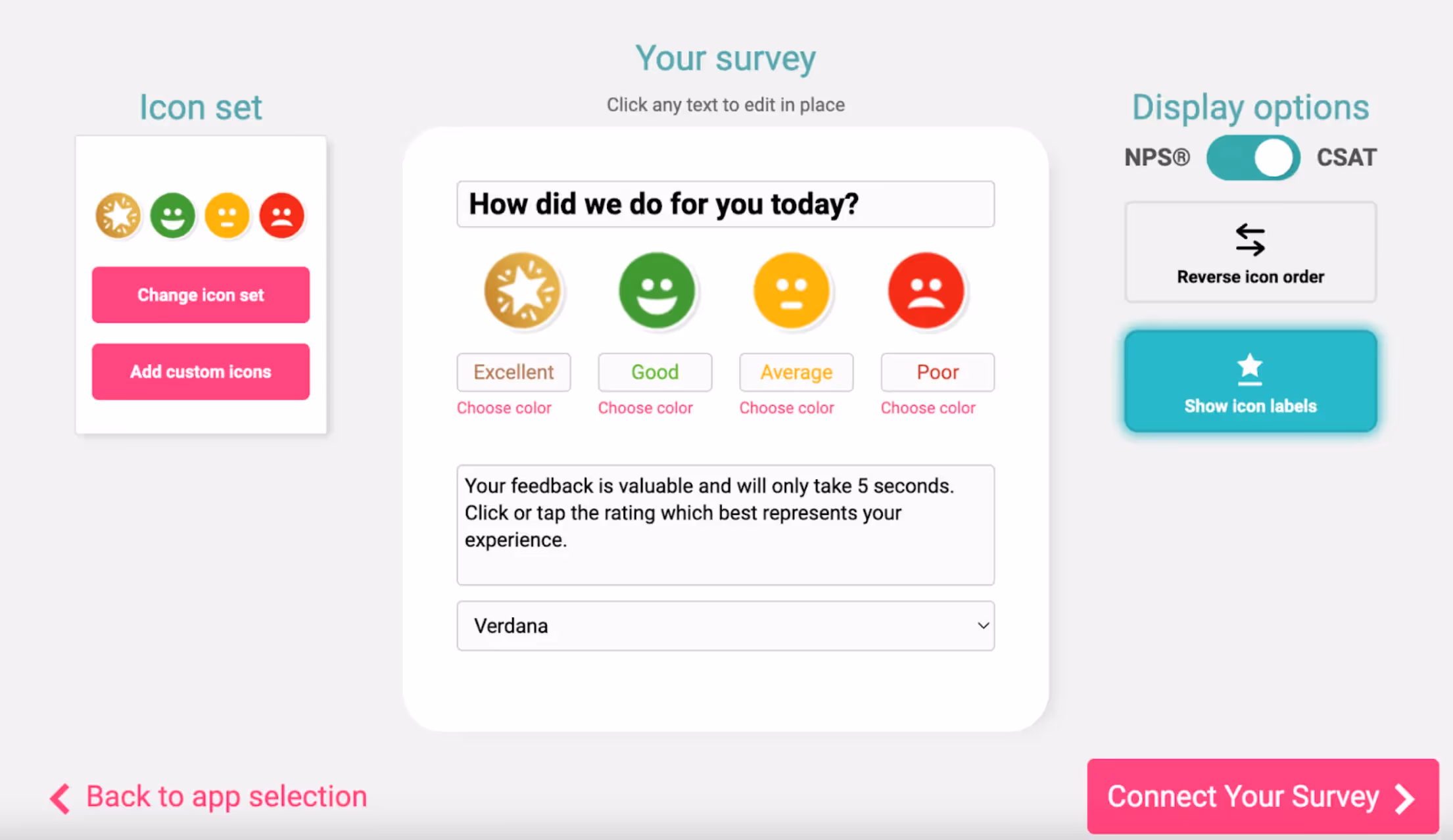 customer satisfaction tools listicle: Customer Thermometer survey builder