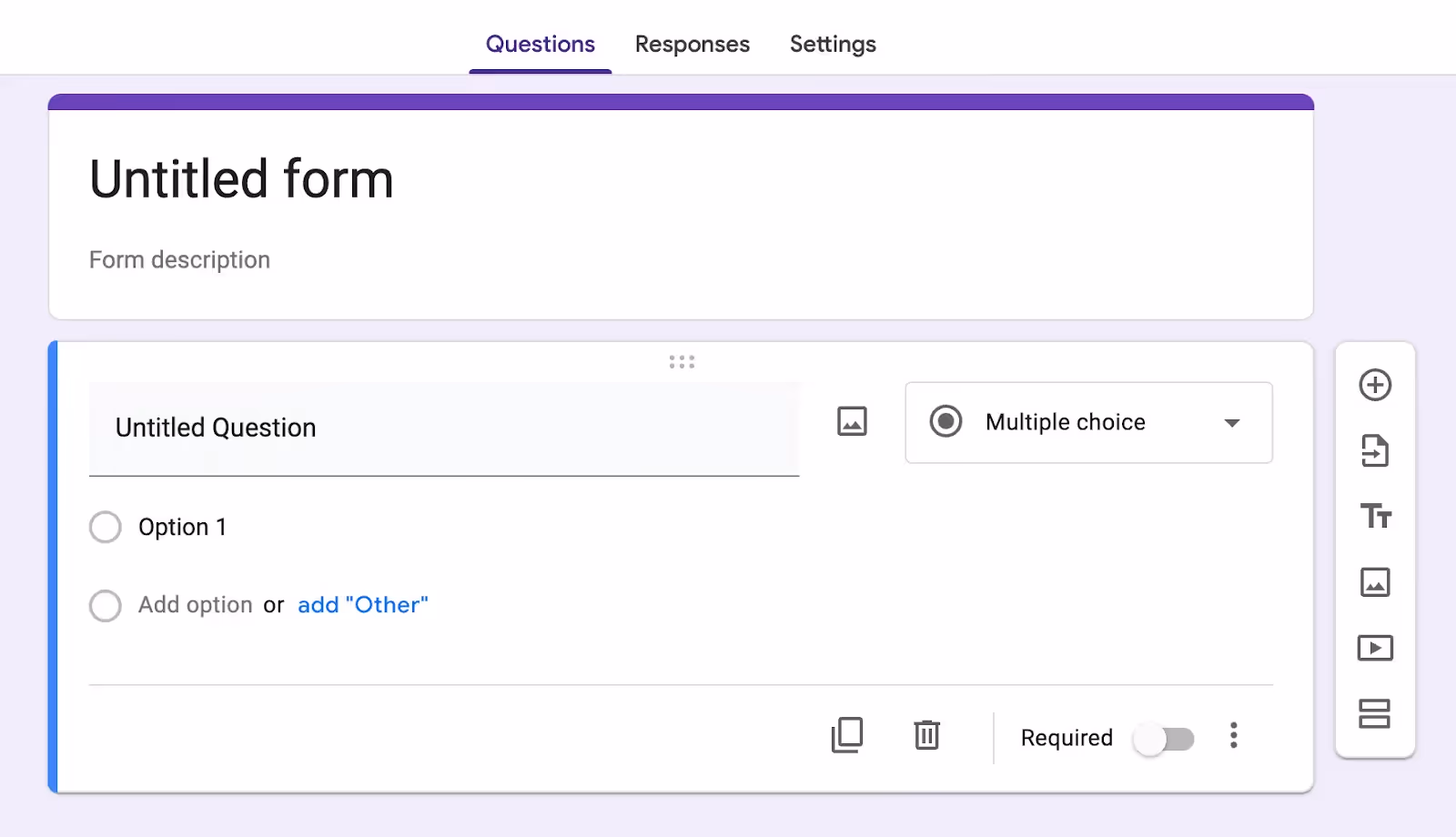 Example form created in a free SurveyMonkey alternative - GoogleForms.
