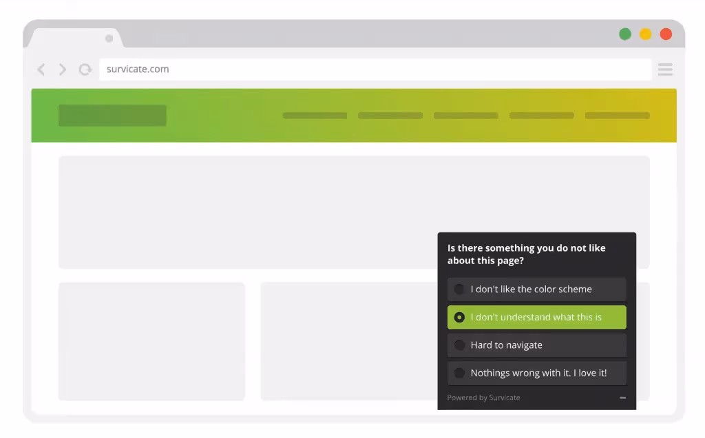 sample website survey