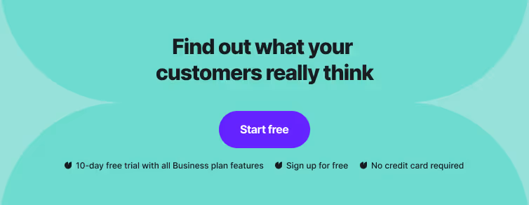 A banner that promotes to survey customers
