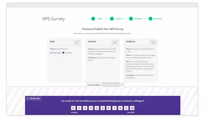 Survey tools for Zendesk - creating an NPS survey in Typeform.