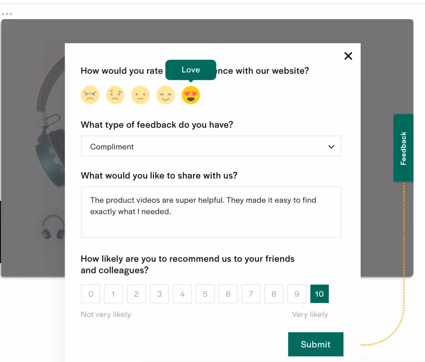 CSAT Survey Tools for Zendesk - Getfeedback - example survey.