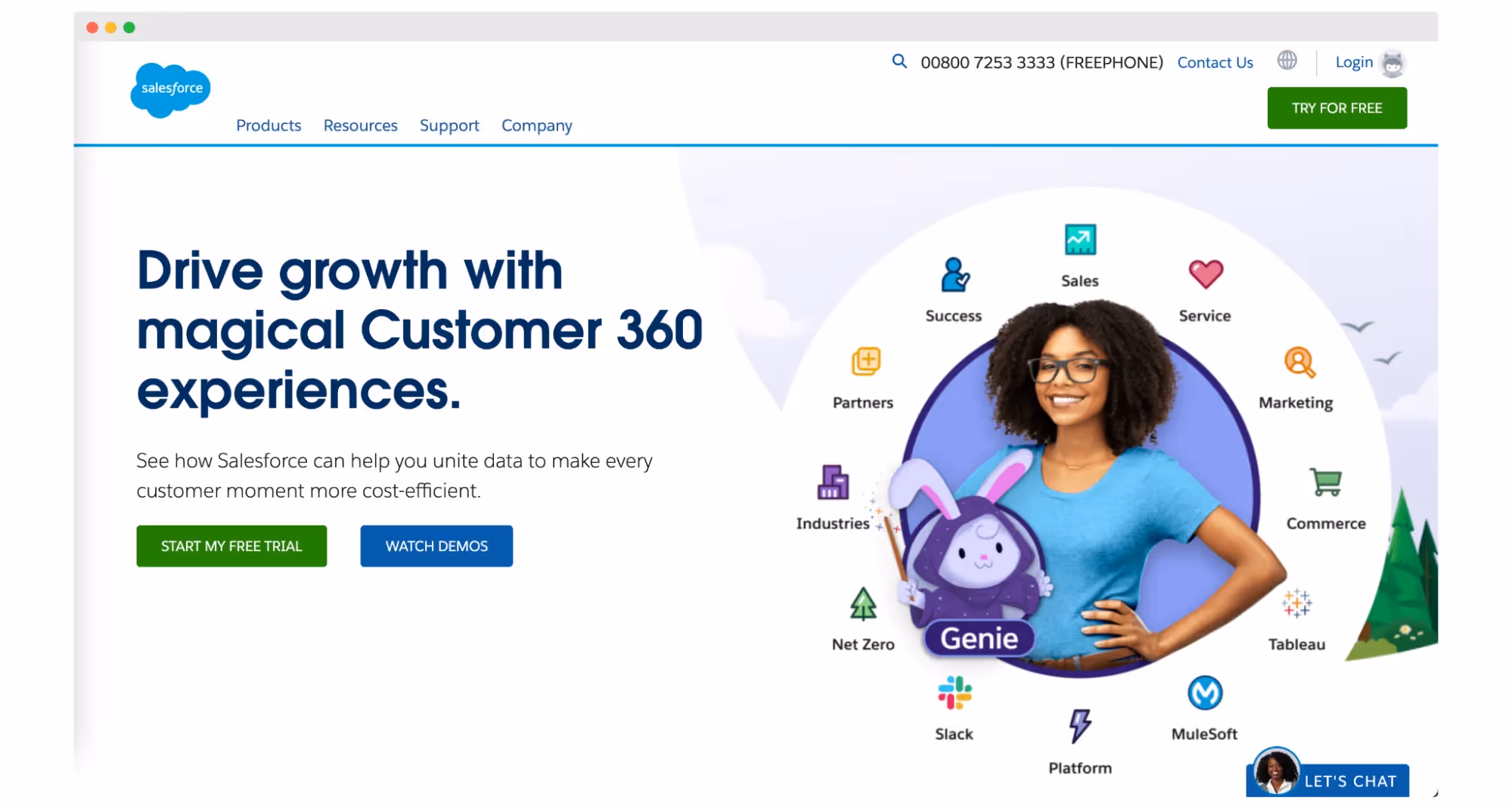 Salesforce homepage.