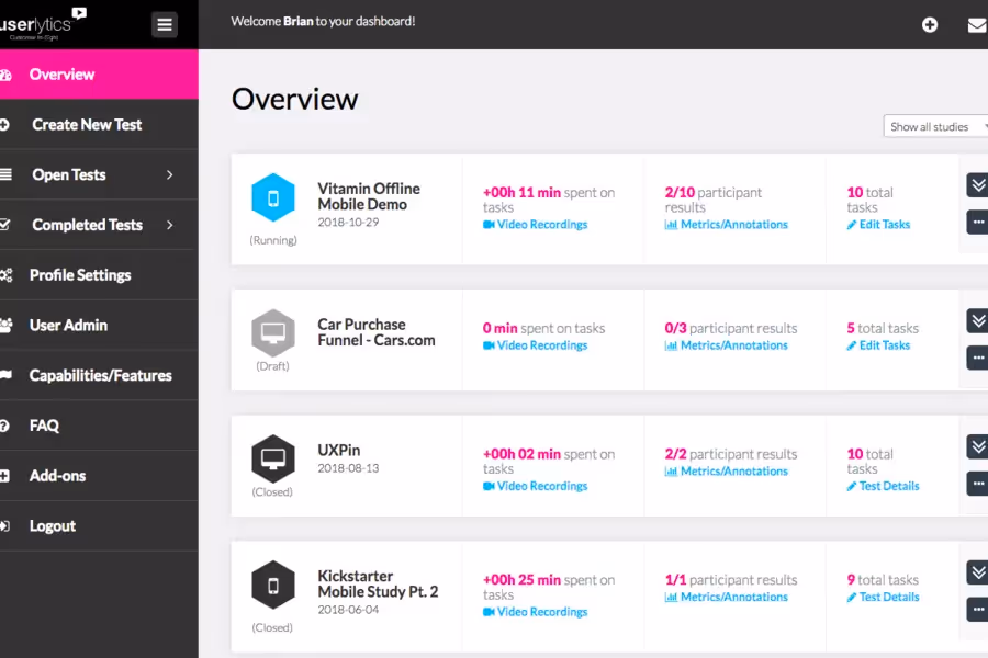 Market Research Tools - Userlytics